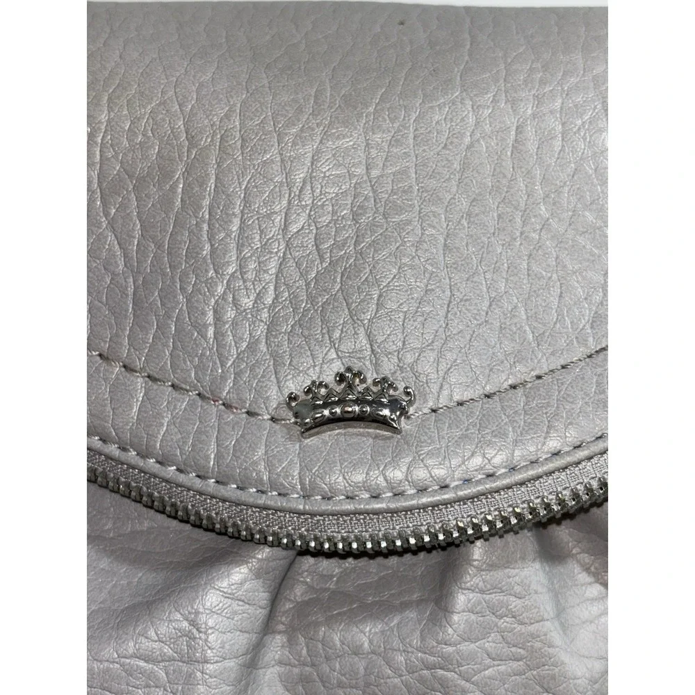 Vintage Juicy‎ Couture Y2K Gray Leather Silver Hardware Keys Hobo Bag Purse